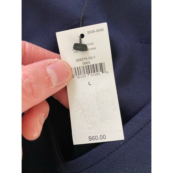 NWT Banana Republic Women's Size L Preppy Navy Long Sleeve Fitted Scuba Top $60 - Picture 4 of 7